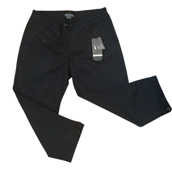 NEW Armani Exchange Black Cropped Trousers Women's Capri Pants Size 6 - Picture 11 of 11